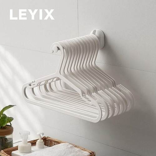 LEYIX 148衣架收纳不锈钢挂衣架免打孔折叠收纳架阳台整理晾架
