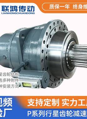 直角行星齿轮变速箱P2LBH9-25带油压表花键实心轴高效行星减速机