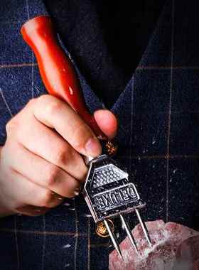 DELUXE冰锥三头锥调酒碎冰工具威士忌冰球三叉戟酒吧破冰凿冰器