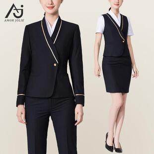 南航空姐制服女职业套装套金店工装高铁酒店前台高端工作服藏蓝色