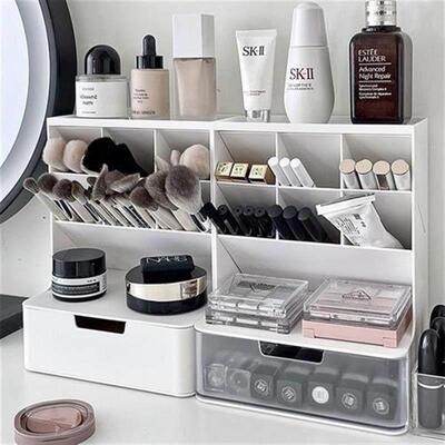 Makeup Organizer Cosmetic Storage Box Drawer Type Desktop Fi