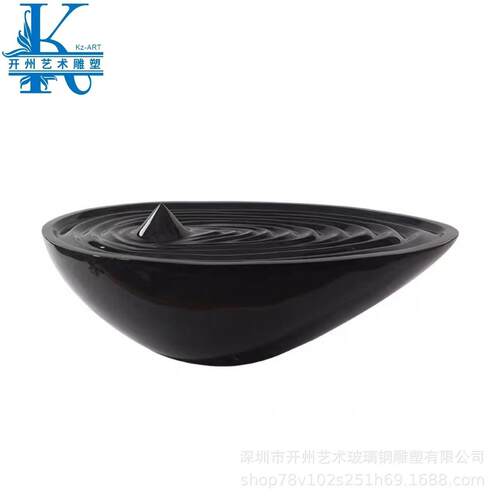 厂家现货供应玻璃钢水波纹盘子雕塑酒店楼盘样板间玄关落地摆件品