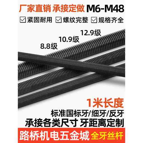 1.7m 3.8m等级1.98国家准螺标纹杆丝杆全螺纹杆M60-M48定制