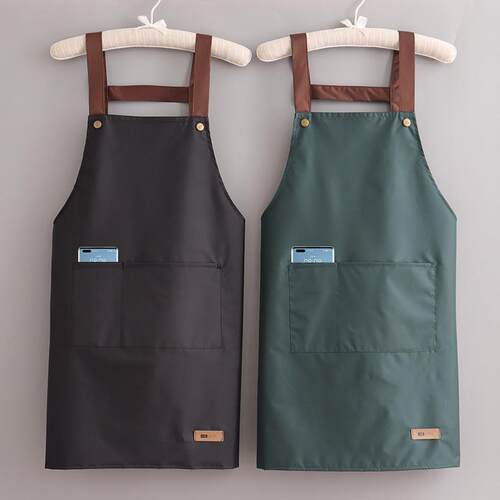 家用厨房围裙女夏季薄款餐饮专用防水防油工作服定制logo男女印字