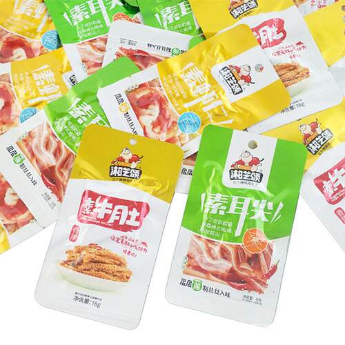湘芝颂素牛肚魔芋爽零食素耳尖素虾仁湖南麻辣熟食香辣味即食小吃