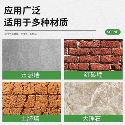 新款直销电锤冲击钻加宽超薄扁凿子方柄四坑钻头六角柄电镐墙面混