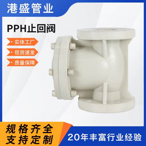 pph法兰止回阀聚丙烯PPH卧式止回阀逆止阀pph化工管道全塑阀门