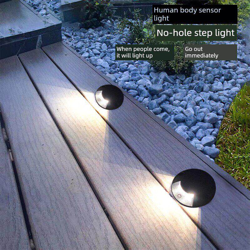 地埋灯免开孔户外防水侧发光透光led庭院地面射灯人体感应步道灯