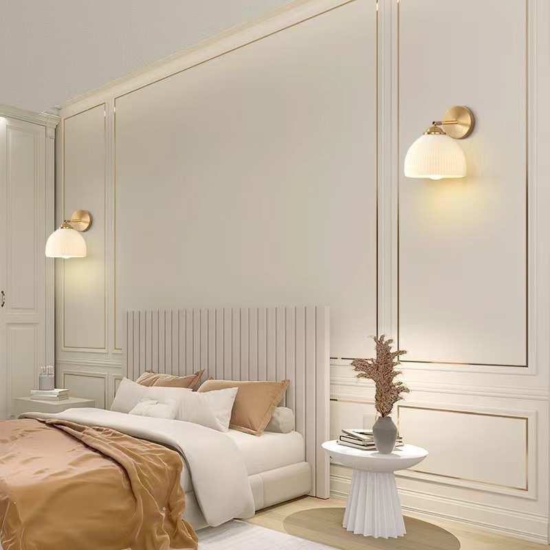 轻奢法式小壁灯书房卧室床头灯北欧现代简约设计师民宿陶瓷过道灯