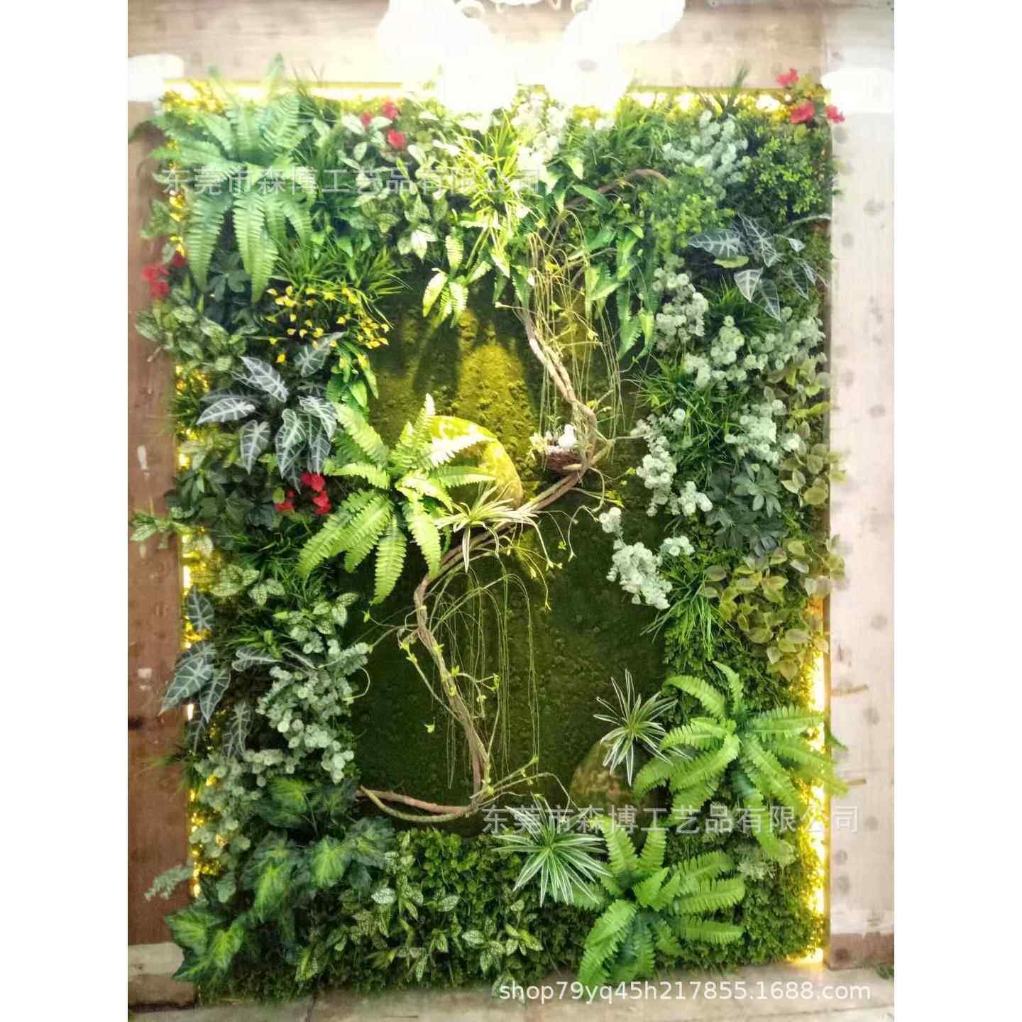 室内仿真原生态绿植苔藓植物墙 人造草皮假花墙面装饰挂壁形象墙