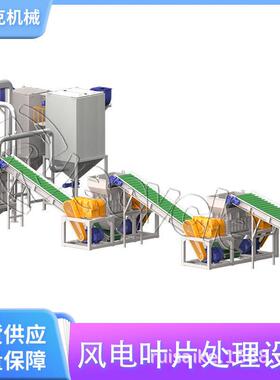 废旧风电叶片处理生产线 瑞赛克叶梢切割破碎设备 叶根拆解粉碎机