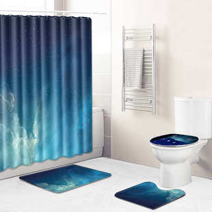 进门四卫生间地帘星套装现货热销地毯组合件套垫水浴空防代发垫