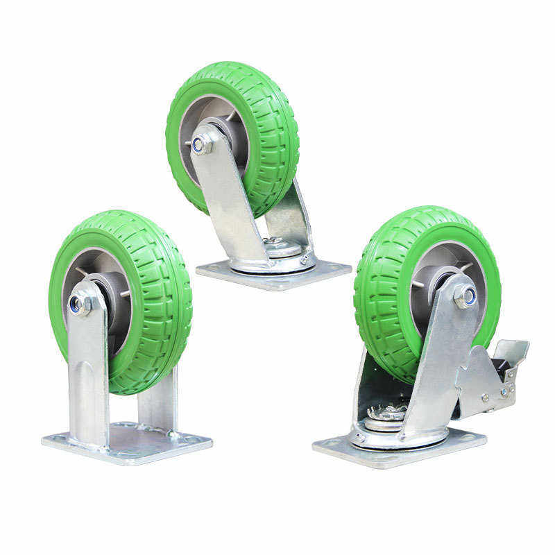 重型铝芯天然绿色橡胶轮镀锌焊接支架静音脚轮超市仓库万向轮子,标准件/零部件/工业耗材,脚轮,淘宝优惠券,粉丝福利购,淘宝优惠卷
