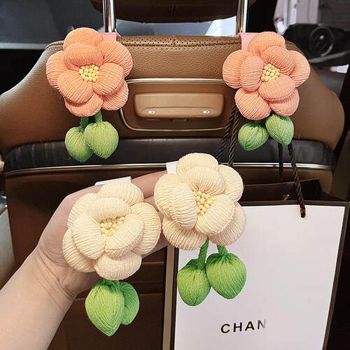 汽车椅背挂钩可爱网红女神款花朵车载座椅后靠背挂钩车内挂钩后排