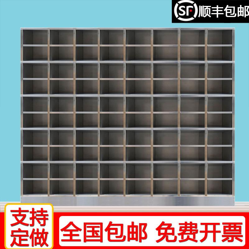 不锈钢50格餐厅食堂茶水碗柜员工休息室车间储物柜多格饭盒水杯柜