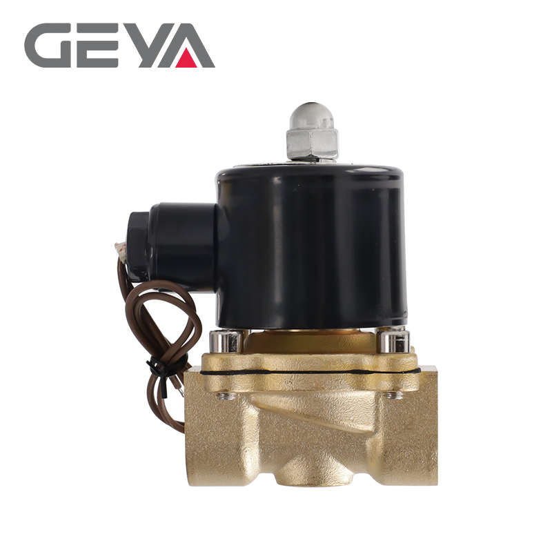 GEYA格亚 常闭电磁阀 1寸控制阀220V 4分全铜直通水管开关水阀