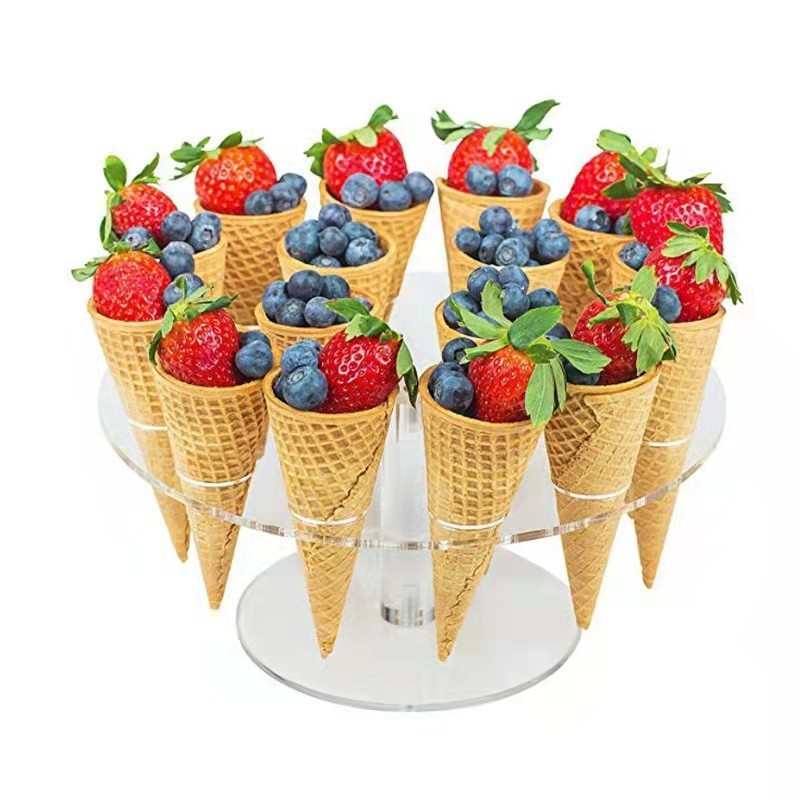 16孔透明亚克力冰淇淋蛋筒支架 爆米花摆放支架 ice cream stand