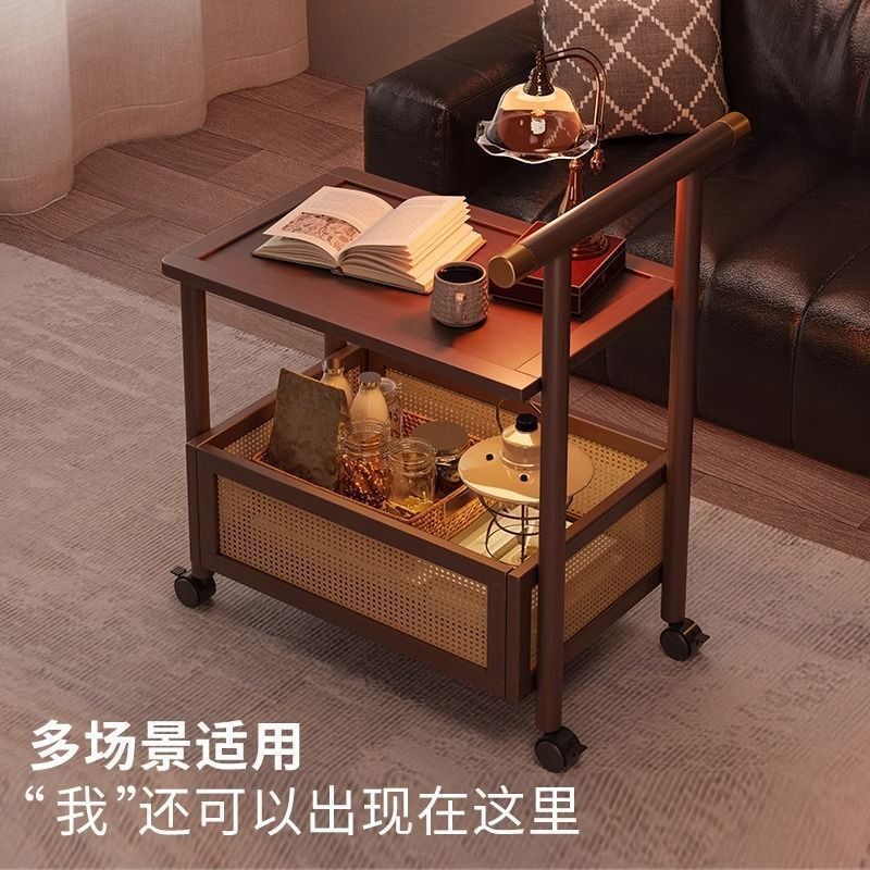 新款茶水柜小推网红非实中木沙发边几古车可移动茶几IPK客餐厅边