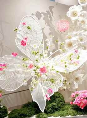 新款花型铁艺di手工蝴蝶店铺景区美陈y巨网红拍打卡道照具000002-