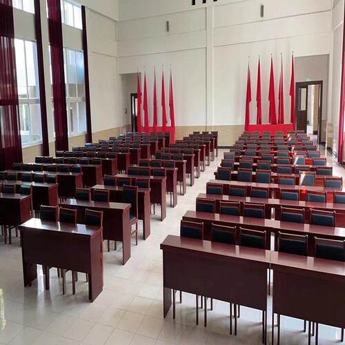 会议室会议桌椅培训桌长条桌长桌油漆实木皮办公条形桌简约会议桌