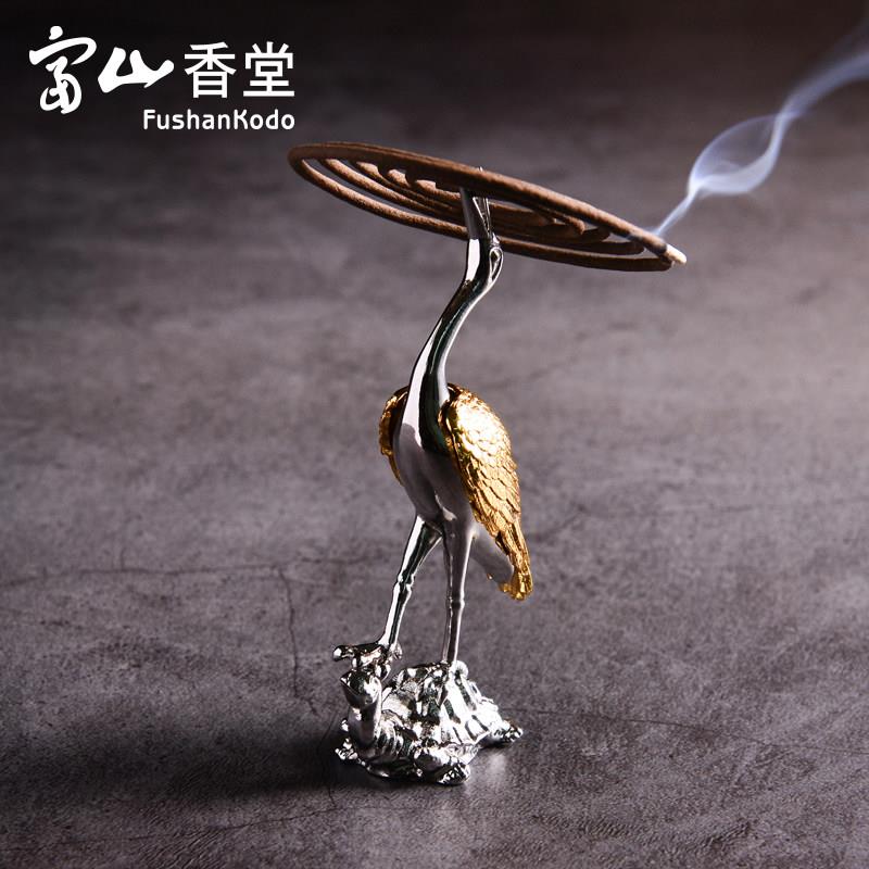 富山香堂 仙鹤踏龟香座盘香插香器家用香薰摆件茶宠家居摆件礼物