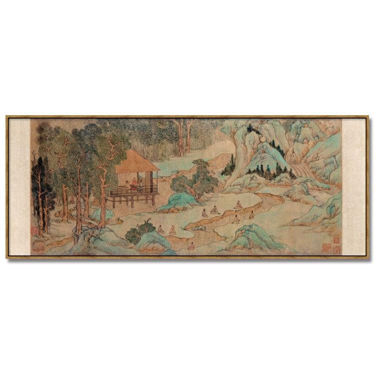兰亭序现代中式横幅简约书法字画客厅餐厅书房玄关禅意挂画