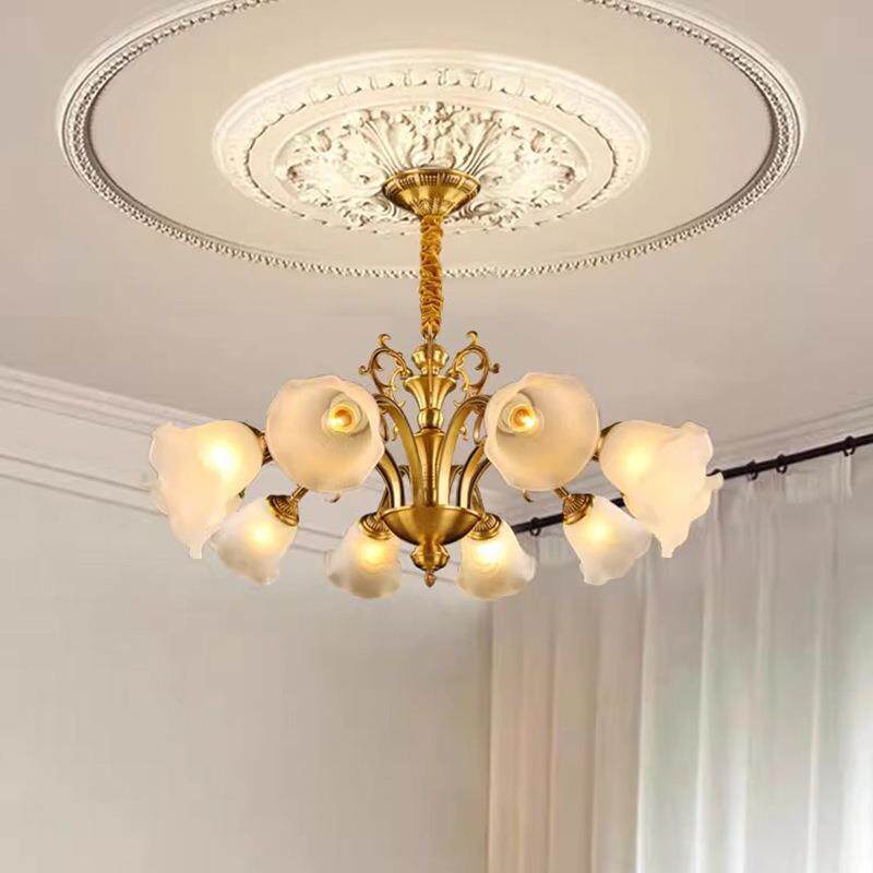 简约创意欧式花枝客厅全铜吊灯典雅艺术餐厅书房LED灯具