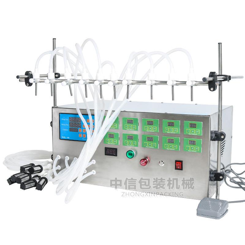 8头/10头 电动香数控液体灌装水机3 -4000ml水果汁纯净罐装包装机