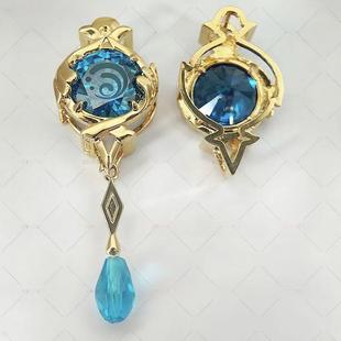 原神芙宁娜枫丹神之眼错石耳坠动漫周边游戏二次元cos耳环配饰品