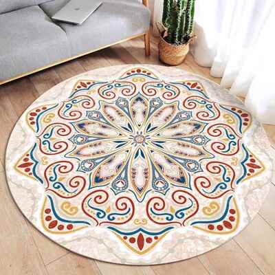 Nordic Modern Plush Floor Rug Round Area Carpet For Living