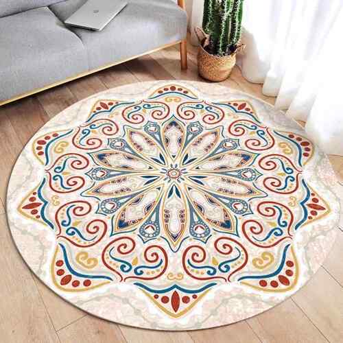 Nordic Modern Plush Floor Rug Round Area Carpet For Living
