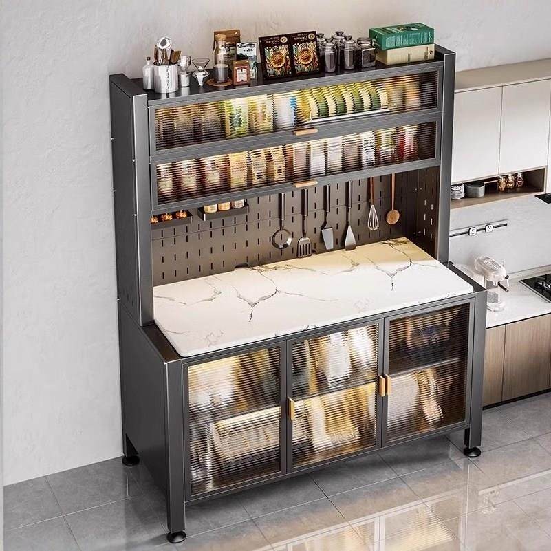 厨房岩板餐柜多层切菜桌操作台多功能微波炉收纳柜家用收纳柜,厨房/烹饪用具,厨房置物架/置物柜/角架,淘宝优惠券,粉丝福利购,淘宝优惠卷
