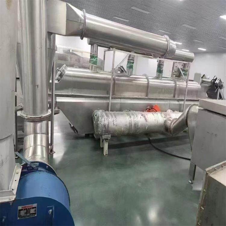 出售二手不锈钢0.6*6米震动硫化床 鸡精香料中药食品烘干干燥设备