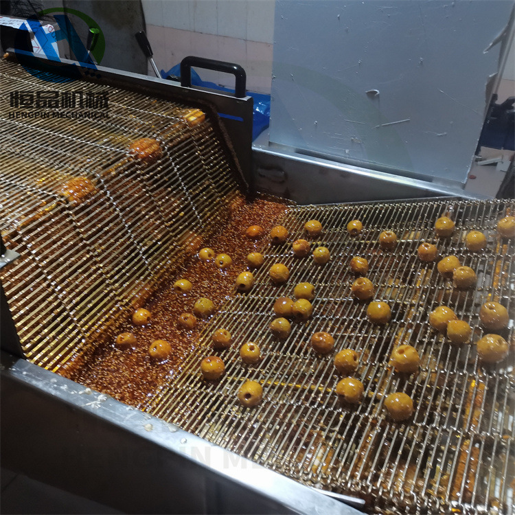 山西运城特产全自动脆枣裹糖机 坚果核桃仁挂糖设备 冰糖葫芦设备