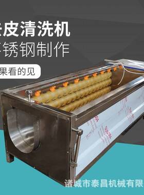 土豆毛辊清洗机不锈钢毛辊清洗机可定制嫩姜洗姜机花生毛辊清洗机