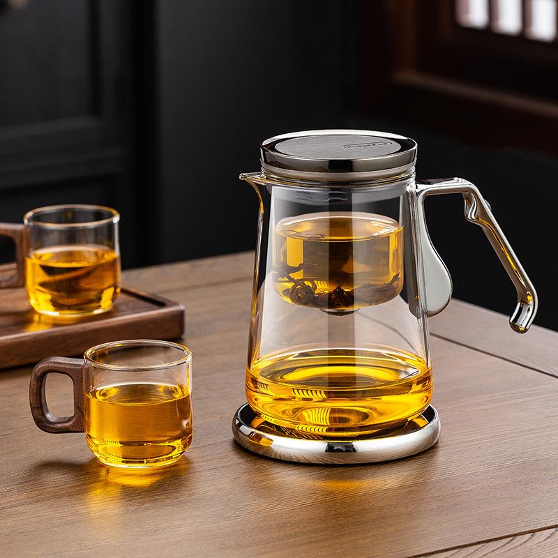 新款磁吸飘逸杯家用办公茶水分离杯茶具泡茶壶耐热玻璃过滤550ml