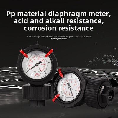 SAFE-GAUGE原装台湾华记PP隔膜螺纹压力表耐酸碱耐震单面双面仪表