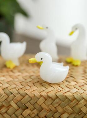 玻璃工艺品日式玻璃天鹅手作乐队可爱纯手工玻璃鸭子动物摆件桌面