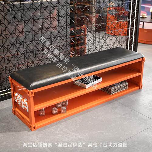 工业风入户换鞋凳门口家用试衣间可坐长凳体育馆服装店休息穿鞋凳