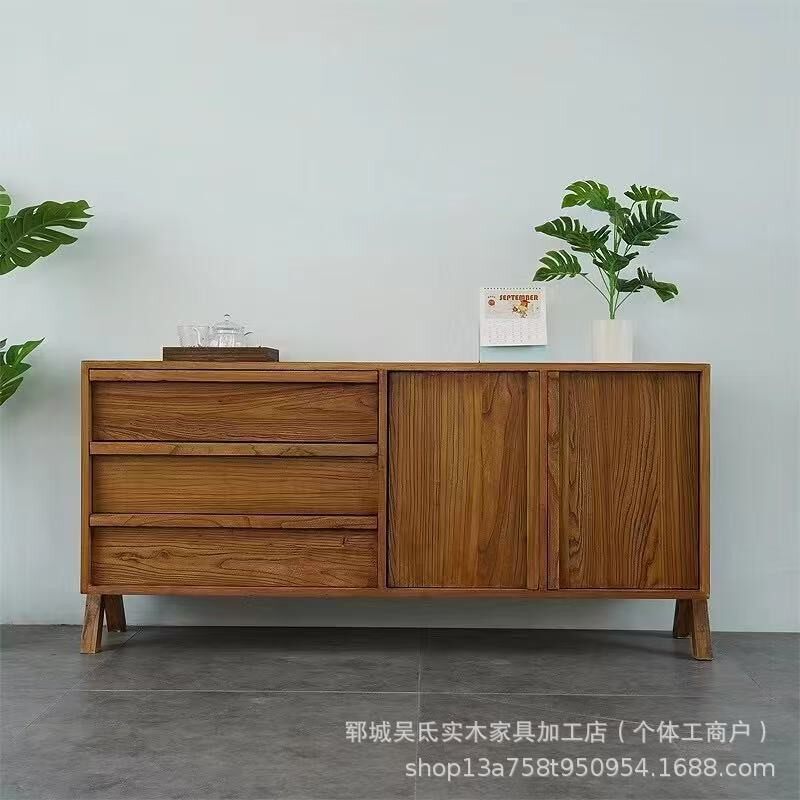 复古老榆木斗柜家居进门多功能玄关收纳柜老榆木餐边柜