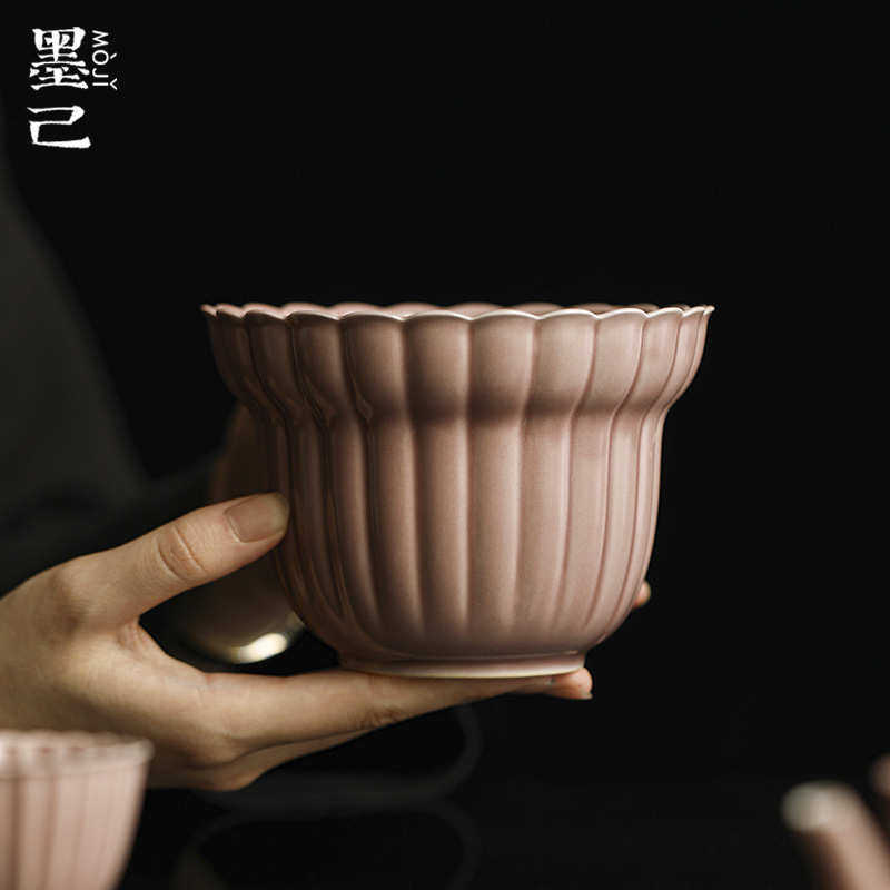 墨己 紫红汝釉筋纹菊瓣建水茶道配件菊口废水缸陶瓷茶席收纳水盂,餐饮具,茶具礼盒,淘宝优惠券,粉丝福利购,淘宝优惠卷