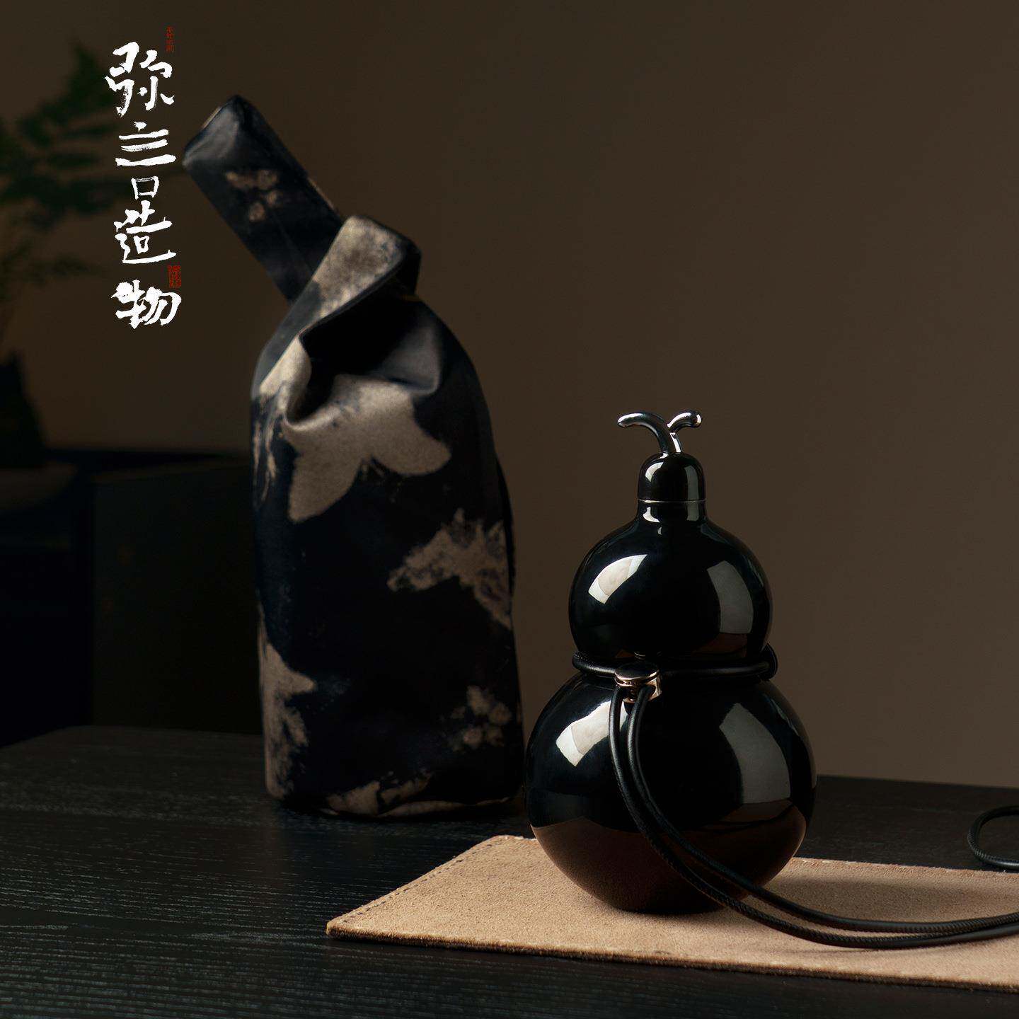 弥言便携式挂绳316不锈钢保温杯家用大号焖茶壶户外热水壶葫芦形