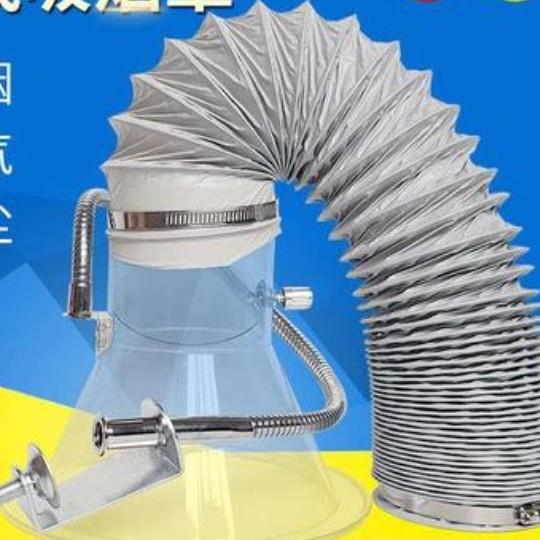 喇叭口油烟机移动式焊锡吸烟通风口回风口流水线排烟软管塑料透明图片