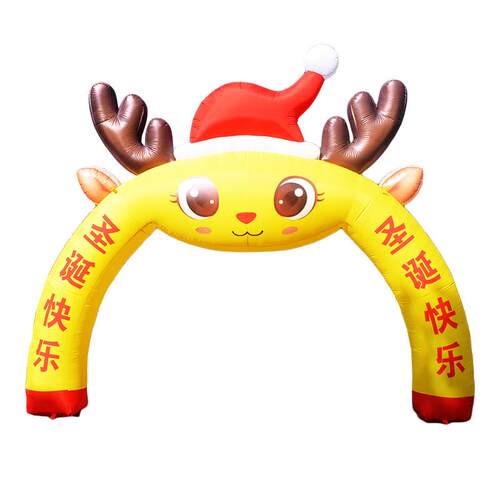 充气卡通圣诞老人节日财神复活节卡通圣诞节造型酒店喜庆气模拱门
