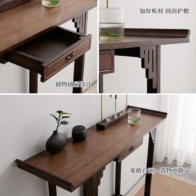 新云影玄关中式玄关桌实木条窄长现代简靠墙玄关案台供奉桌端案景