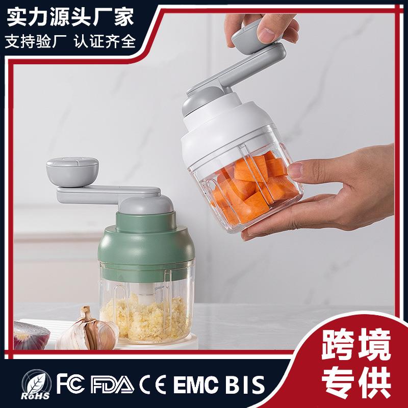 跨境捣蒜泥机家用手摇小型手动打蒜器厨房拉蒜器大蒜蓉搅碎器厂家