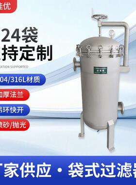 不锈钢双袋式耐酸袋式过滤器 新能源电解液固液分离 袋式过滤器