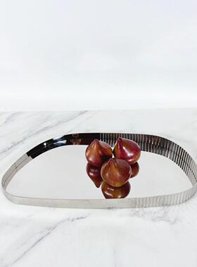 现代银8356色镜面不盘规则金托客厅属餐摆桌收纳摆盘样板房饰品件