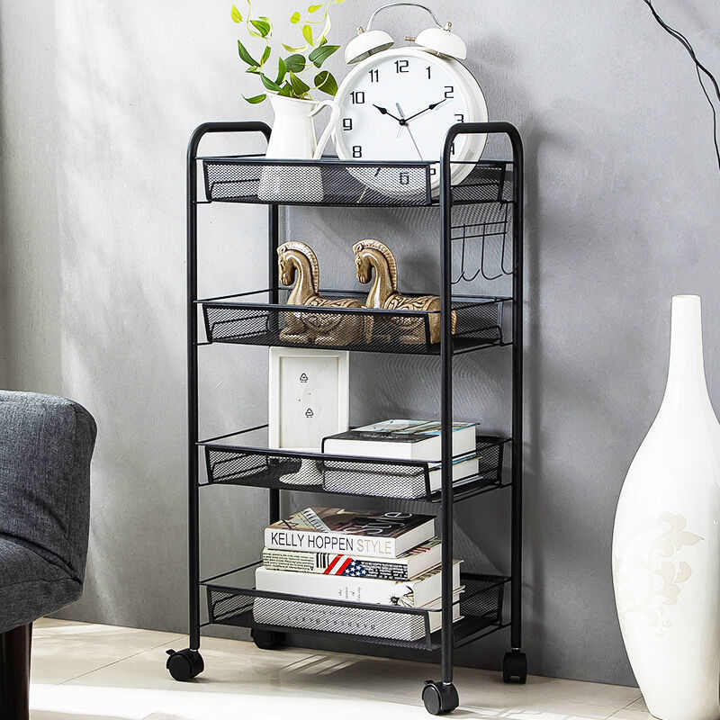 厨房收纳置物架可移动小手推车带轮多层落地整理浴室卧室储物架子
