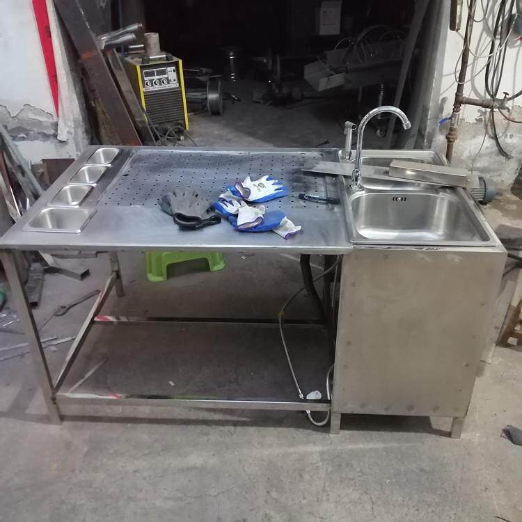 304不锈钢水槽双槽组合可抽拉水管清洗操作台商用不锈钢水槽
